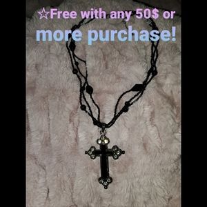 Black cross necklace